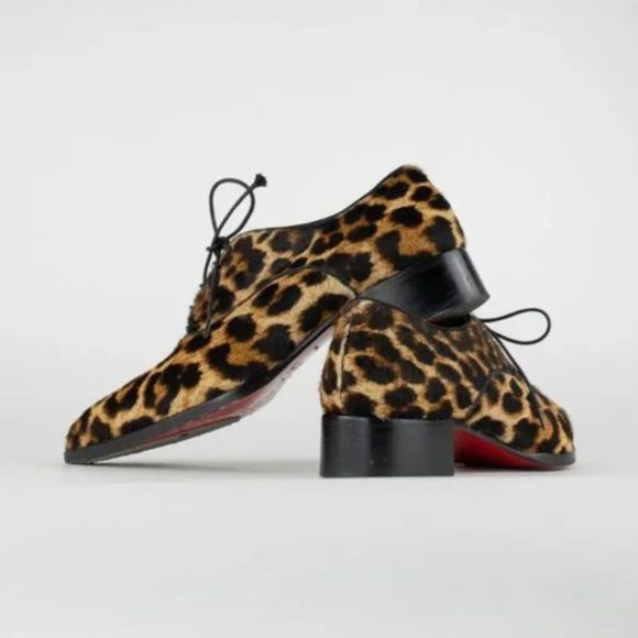 Christian Louboutin Pony Hair Leopard Print Oxfords - Picture 10 of 10